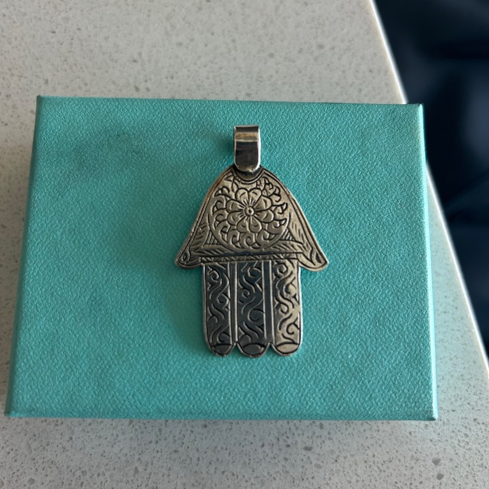 Silver 925 Egyptian Hamsa Hand Pendant